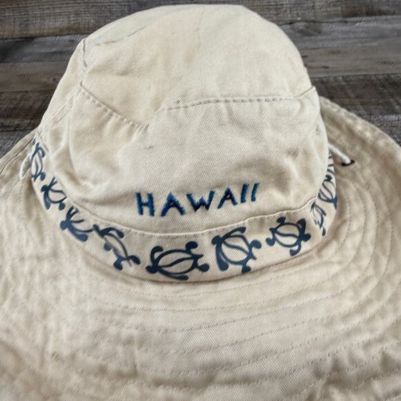 Hawaiian Bucket Hat Classics Tan Turtle Adjustable Surfware Cap - Picture 7 of 15